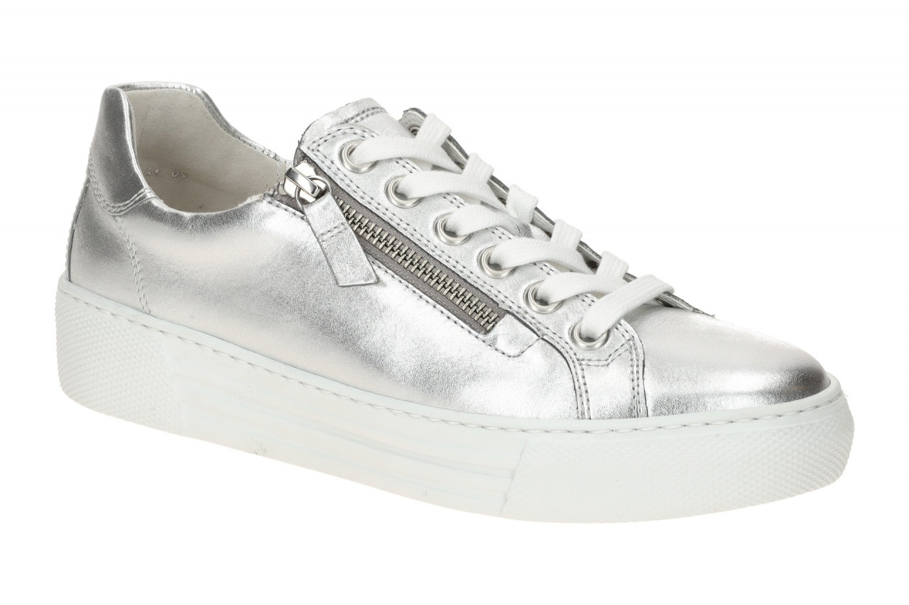 Gabor 66.465.10 FLORENZ Damenschuhe Silber Sportliche Sneaker Plateau