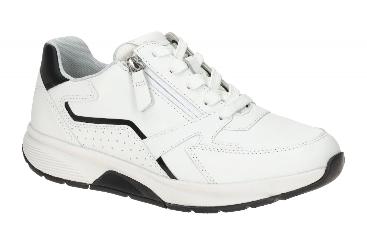 Gabor 86.878.61 ROLLINGSOFT Damenschuhe weiss/schwarz bequeme Sneakers