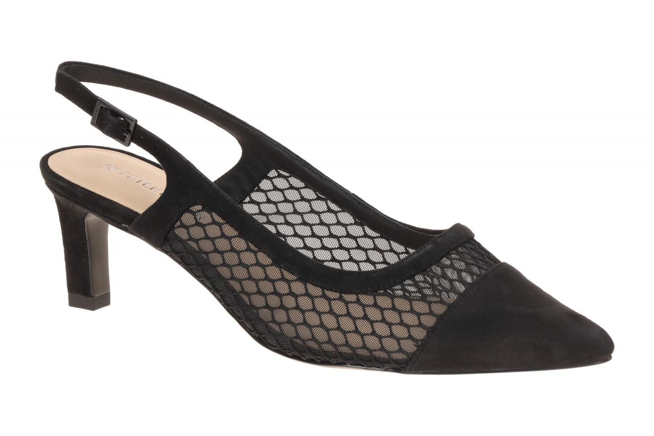 Peter Kaiser Sling Pumps 9-79607-46 Schwarz Velourleder Netz-Optik Stiletto 6cm