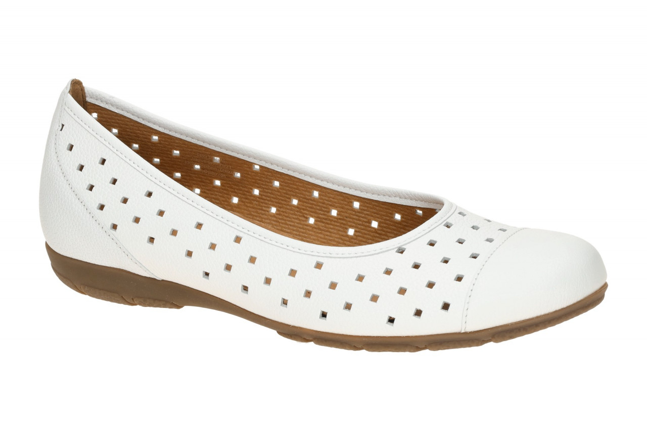 Gabor 84.169.21 wei? - Ballerina - Halbschuhe - Slipper f?r Damen