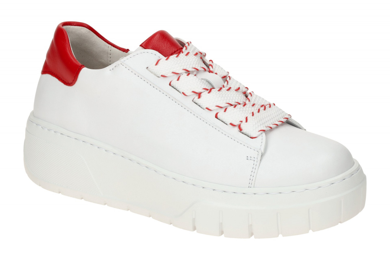 Gabor 63.222 Damen Plateau Sneaker Wei?/Flame Bequeme Schn?r-Halbschuhe