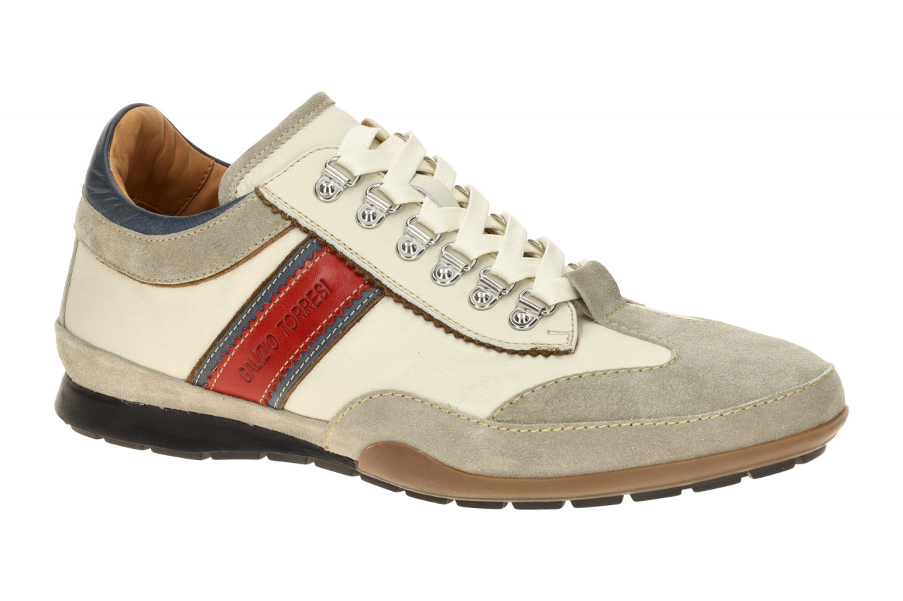 Galizio Torresi Herren Sneakers 415568 Ottico/Bianco/Blu/Corallo - Glattleder...