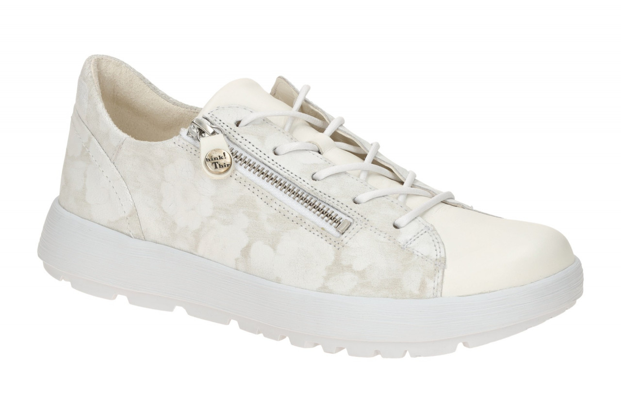 Think 1160 COMODA Damenschuhe wei?/beige Leder Schn?r-Halbschuhe extra bequem