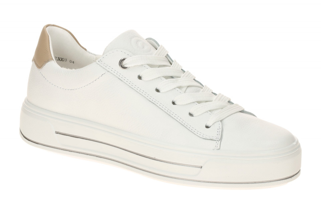 ara 12-23003 04 Canberra 3.0 Damen Plateau-Sneaker Wei?/Sand Bequeme Schn?r-H...