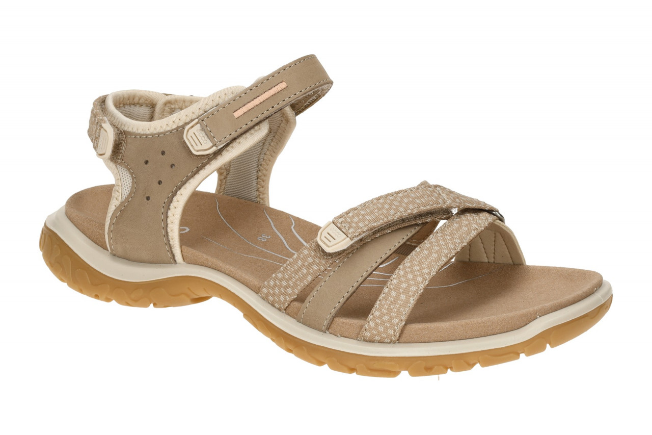 Ecco 853303 Women`s Sandale Braun/Limestone Komfort Fu?bett, Klettverschluss