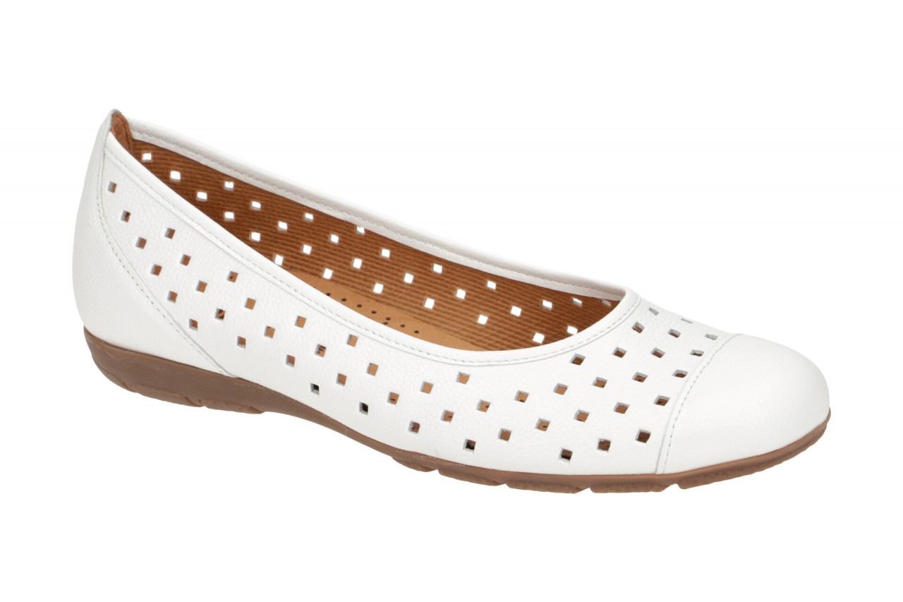 Gabor 64.169.21 wei? - Ballerina - Halbschuhe - Slipper f?r Damen