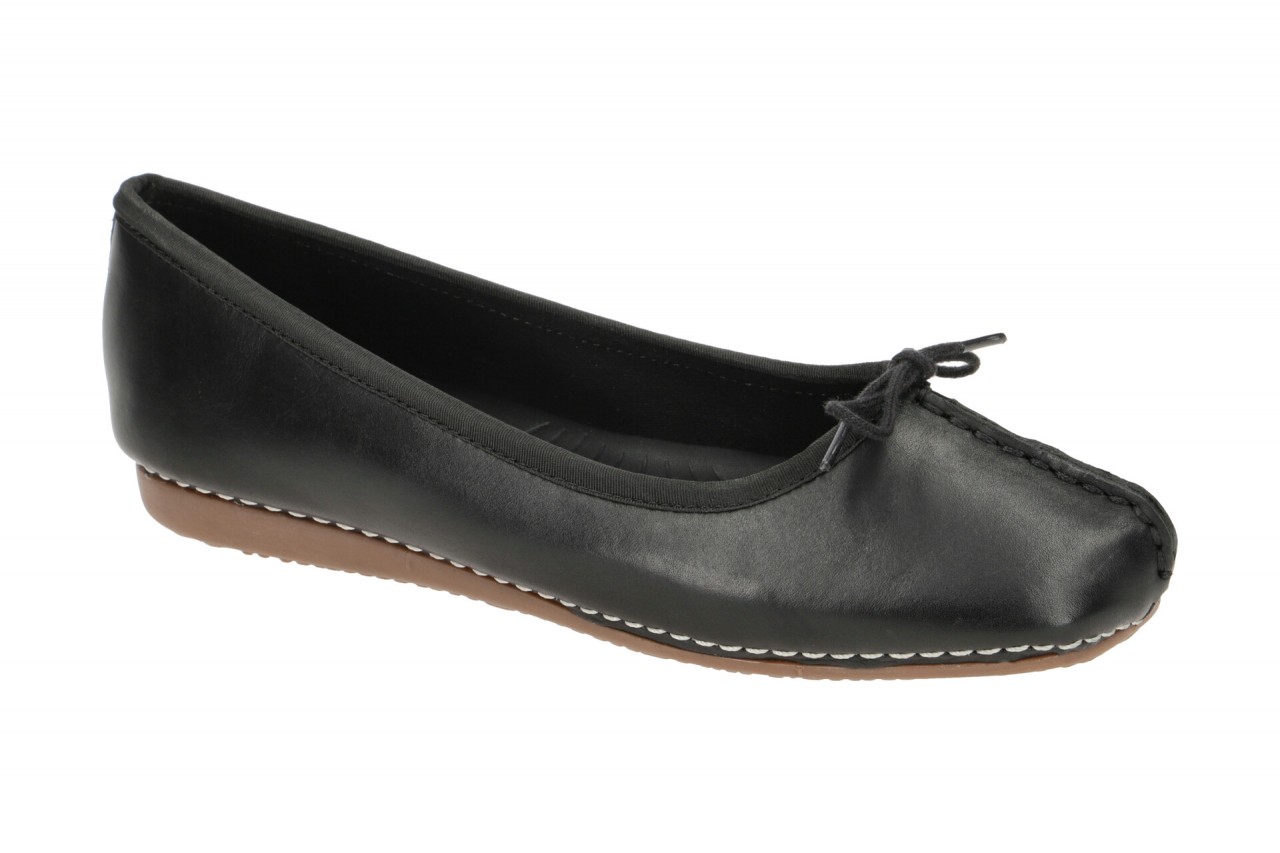 Clarks 20352929 4 Freckle Ice Damen Slipper Schwarz Leather Fu?bett - Gummisohle