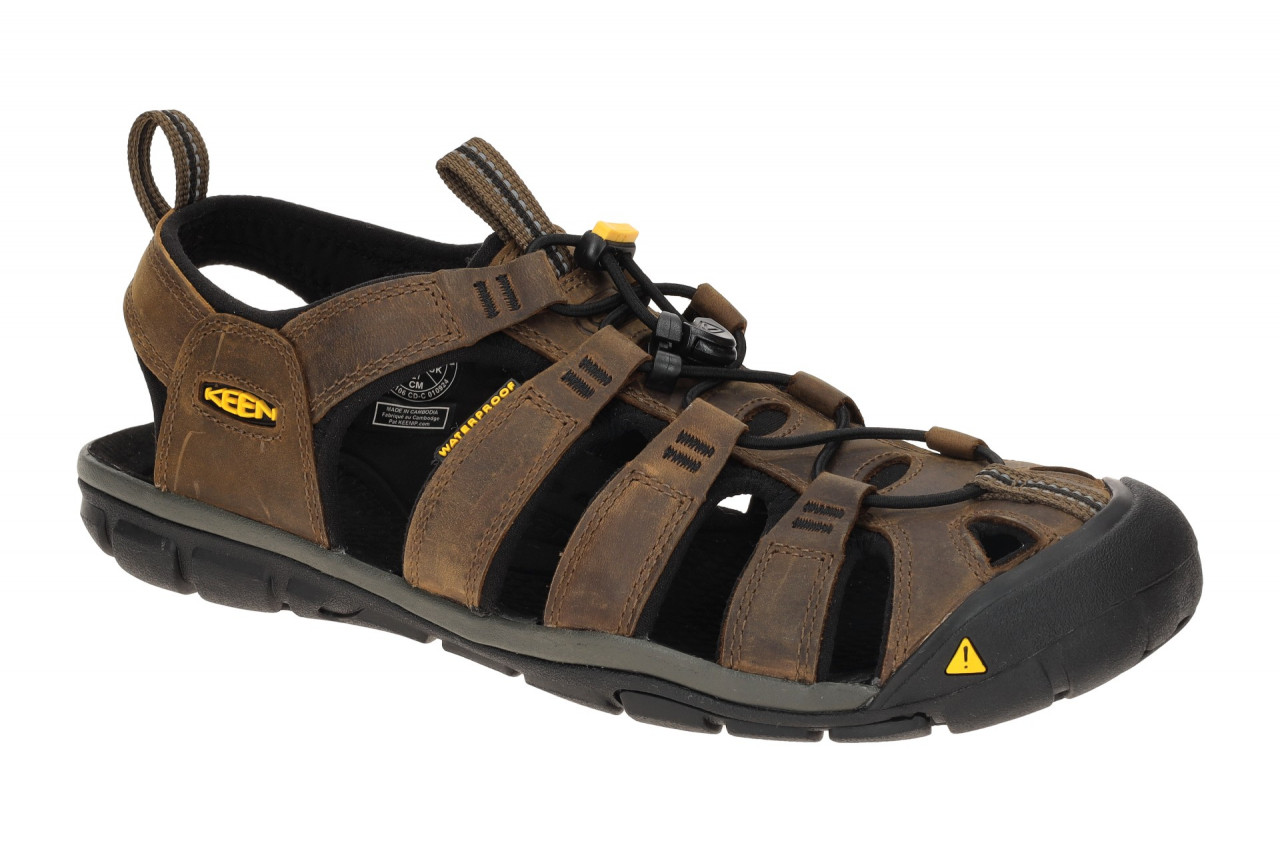 Keen 1013106 Clearwater CNX Leather Herren Sandale Braun Dark Earth/Black sch...