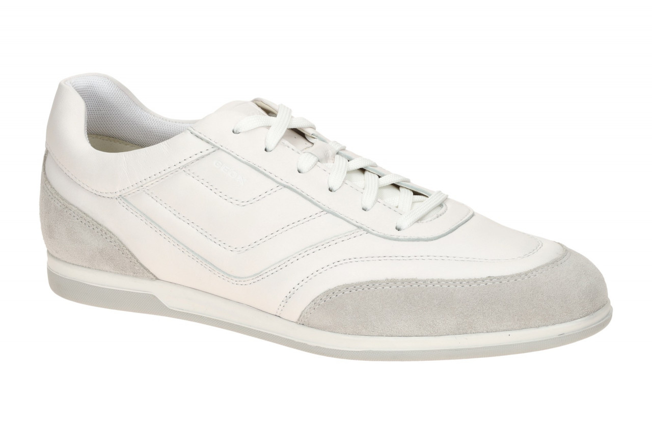 Geox U654GD RENAN Herren-Sneaker wei?, Velourleder-Mix, atmungsaktiv