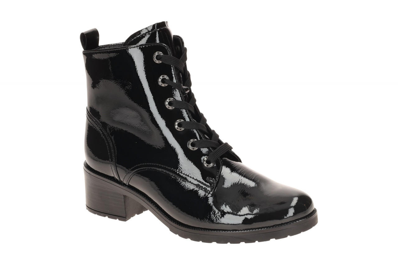 Gabor 72.816 Damen Stiefeletten Schwarz Knautschlack Gummisohle