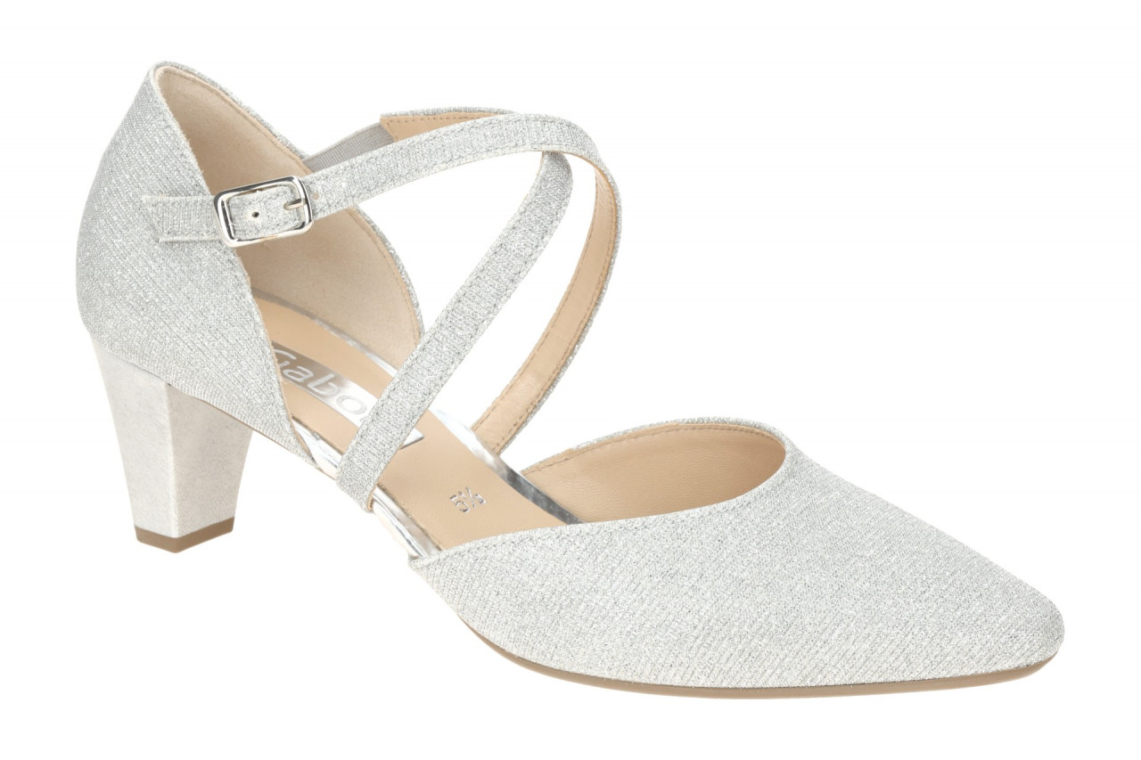 Gabor 01.363.61 silber - Riemchen Pumps f?r Damen