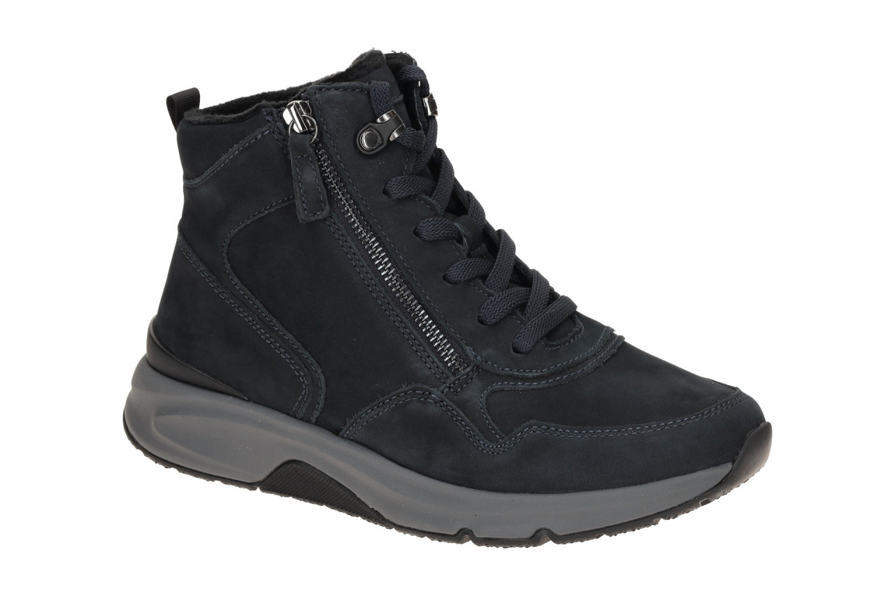 Gabor 76.888.46 Damen Stiefeletten Nightblue, bequeme Rollingsot mit Schn?rung