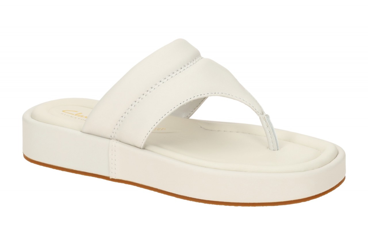 Clarks Damen Pantoletten 26176262 4 ALDA WALK off white Plateau Zehentrenner