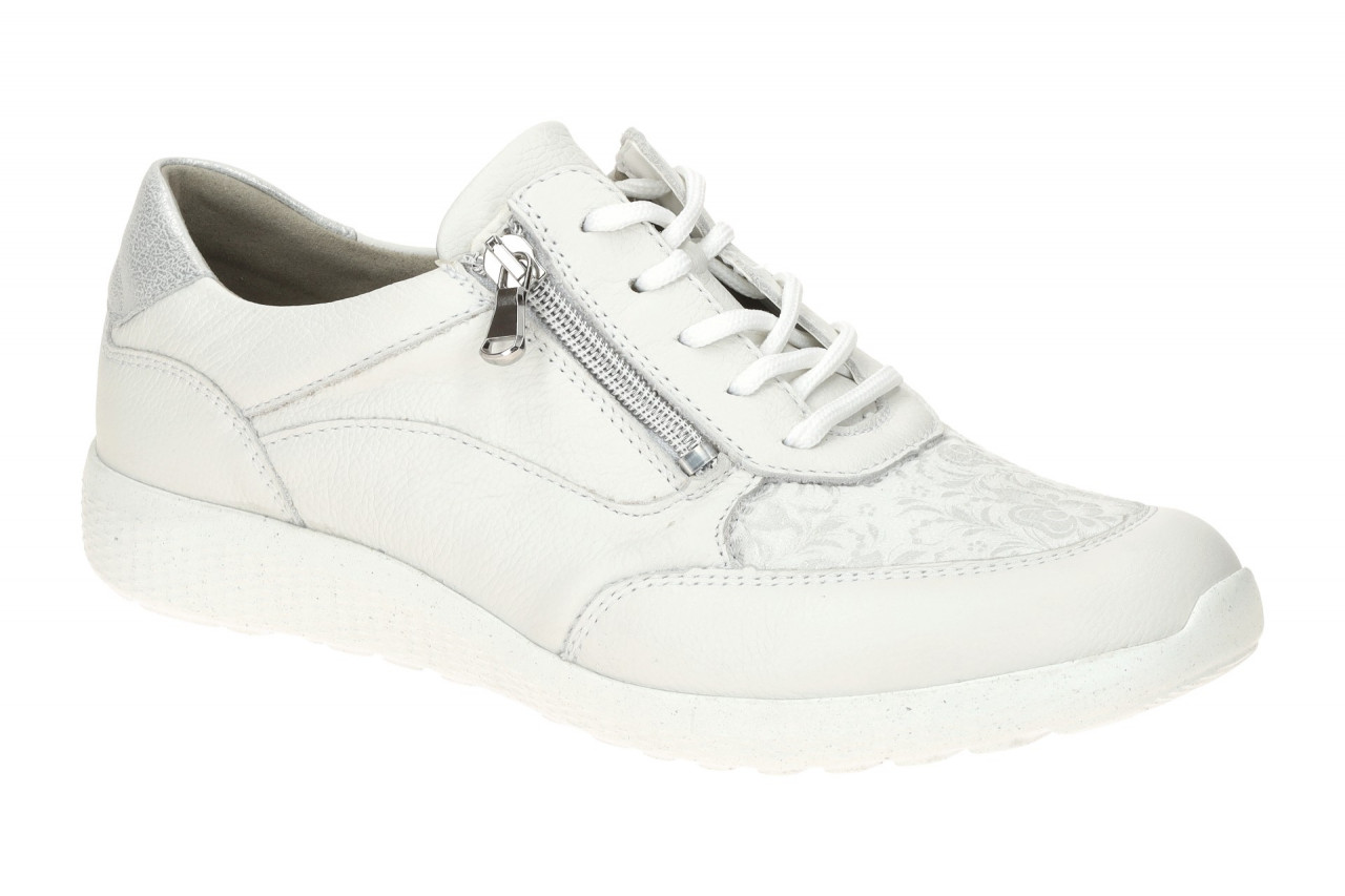Waldl?ufer 634K02 K-IRA bequeme Damenschuhe wei?/silber mit Blumenmuster