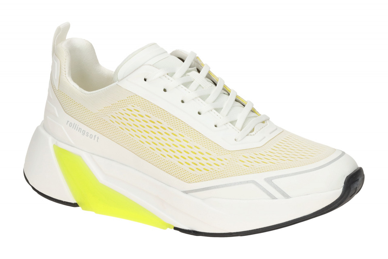 Gabor 86.912.61 ROLLINGSOFT Damen Sneaker in wei?/gelb - bequeme Halbschuhe