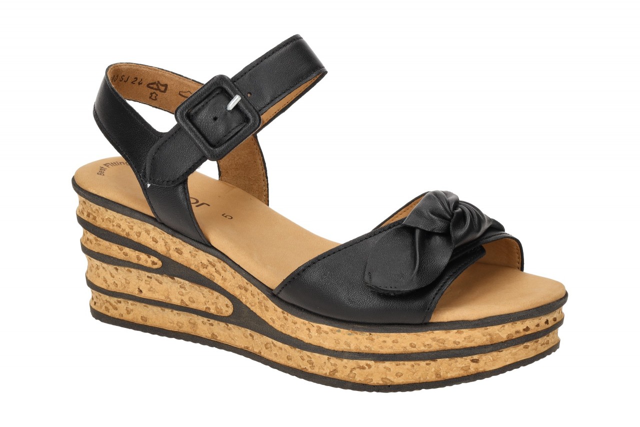 Gabor 84.653.27 Damen Sandalette schwarz - GABOR Best Fitting, Echtleder, Kei...