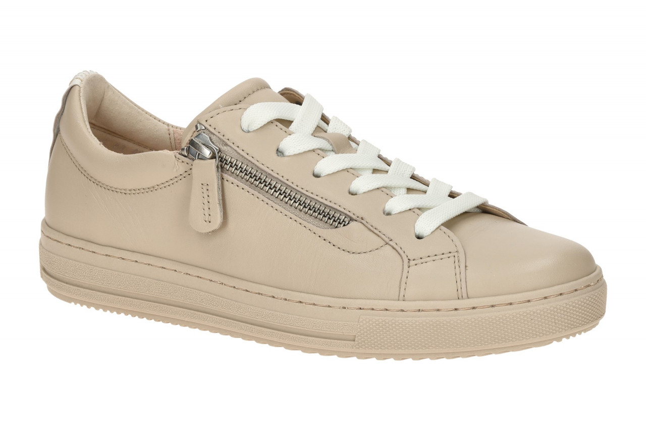 Gabor 86.518.65 Beige Damen Sneaker mit Naht Streifen - Leder - Gummisohle