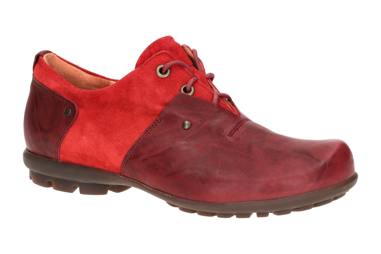 Think 142 Herrenschuhe KONG, dunkelrot/rosso kombi, bequeme Schn?r Halbschuhe