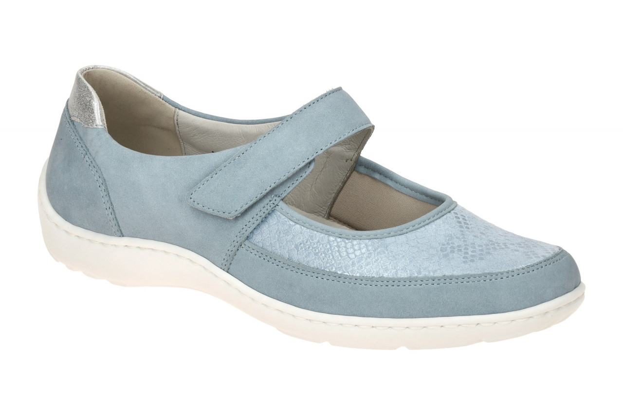 Waldl?ufer 496H33 HENNI Damenschuhe Ballerina Mary Jane Blau/Sky/Argento Wald...