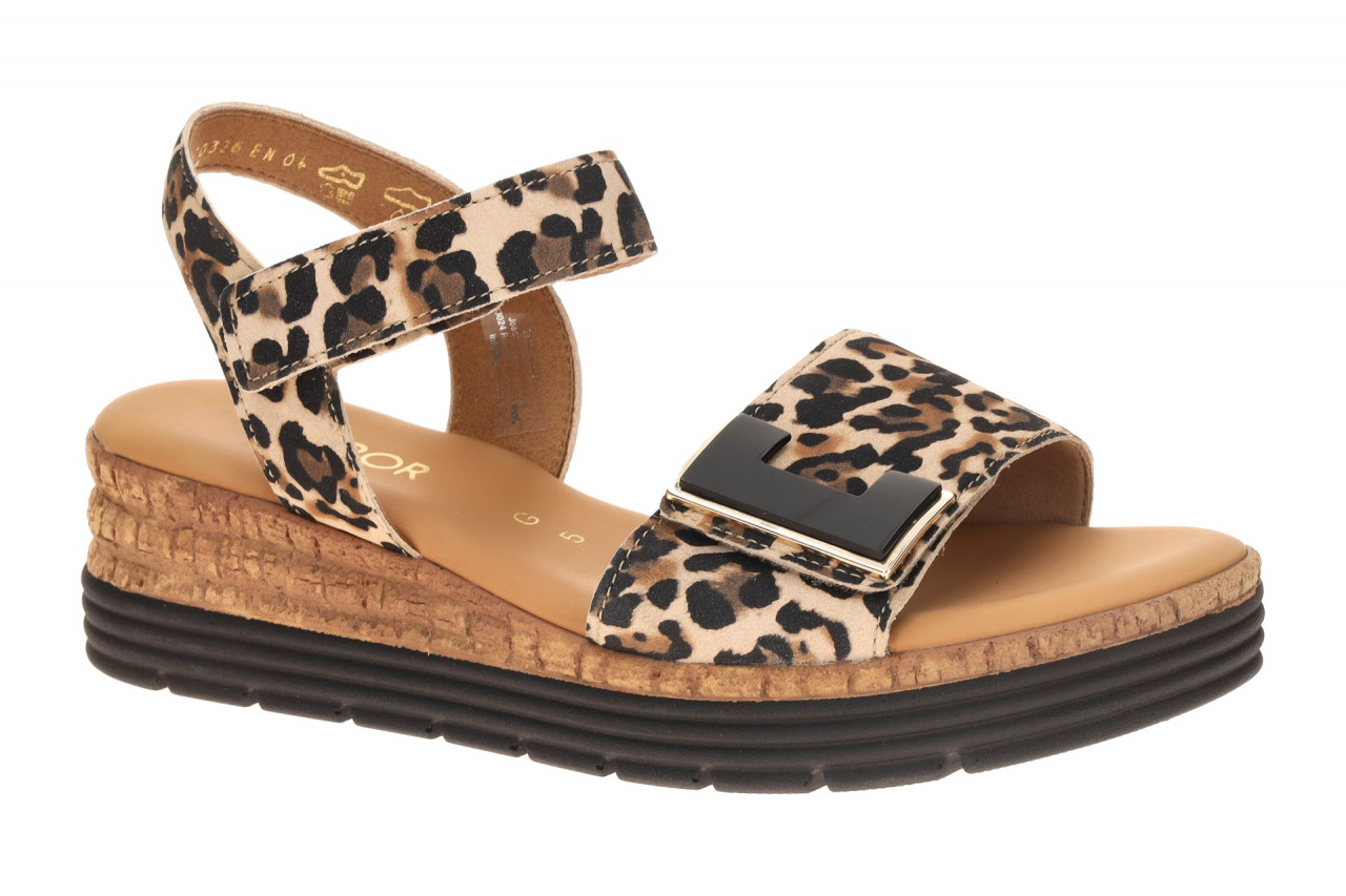 Gabor Sandalette 82.700.90 Damen Riemchen Sandalen braun schwarz gold Echtled...