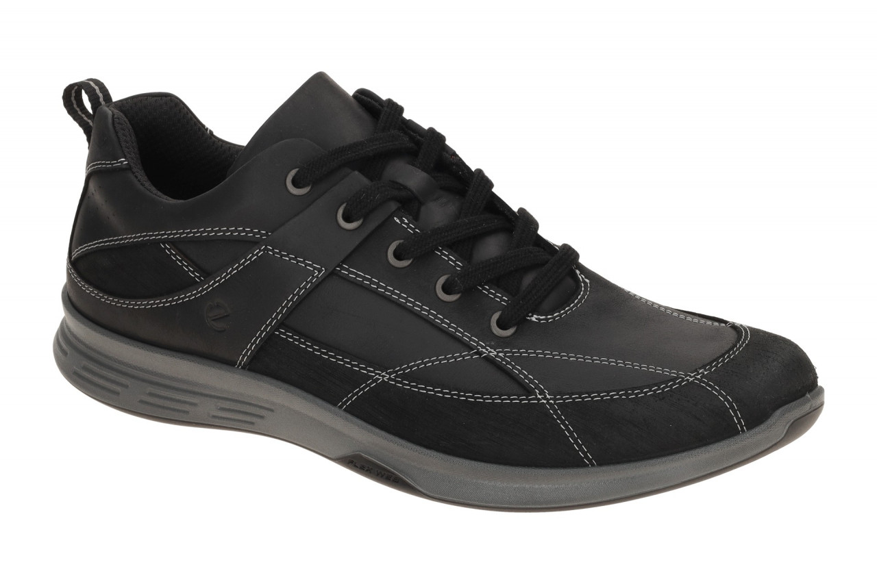 Ecco 87011451052 EXCEED Herrenschuhe Schwarz Nubuck bequeme Schn?r Halbschuhe