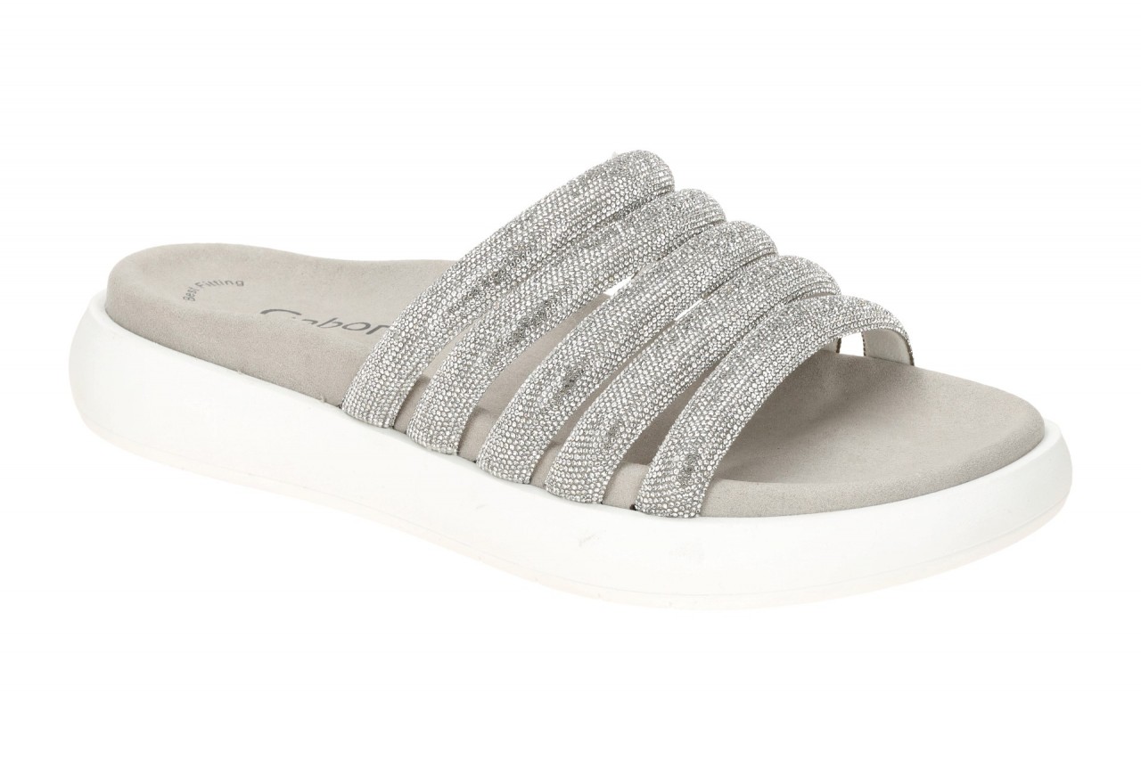 Gabor 83.752.81 Pantoletten Silber Kristall - Bequeme Damenschuhe