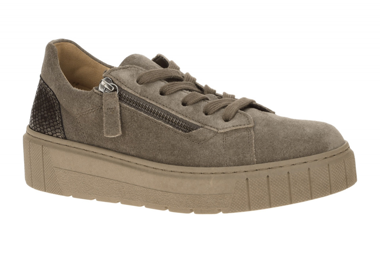 Gabor 6017.03 Damenschuhe Grau Mohair Plateau-Sneaker H-Weit-Fu?bett