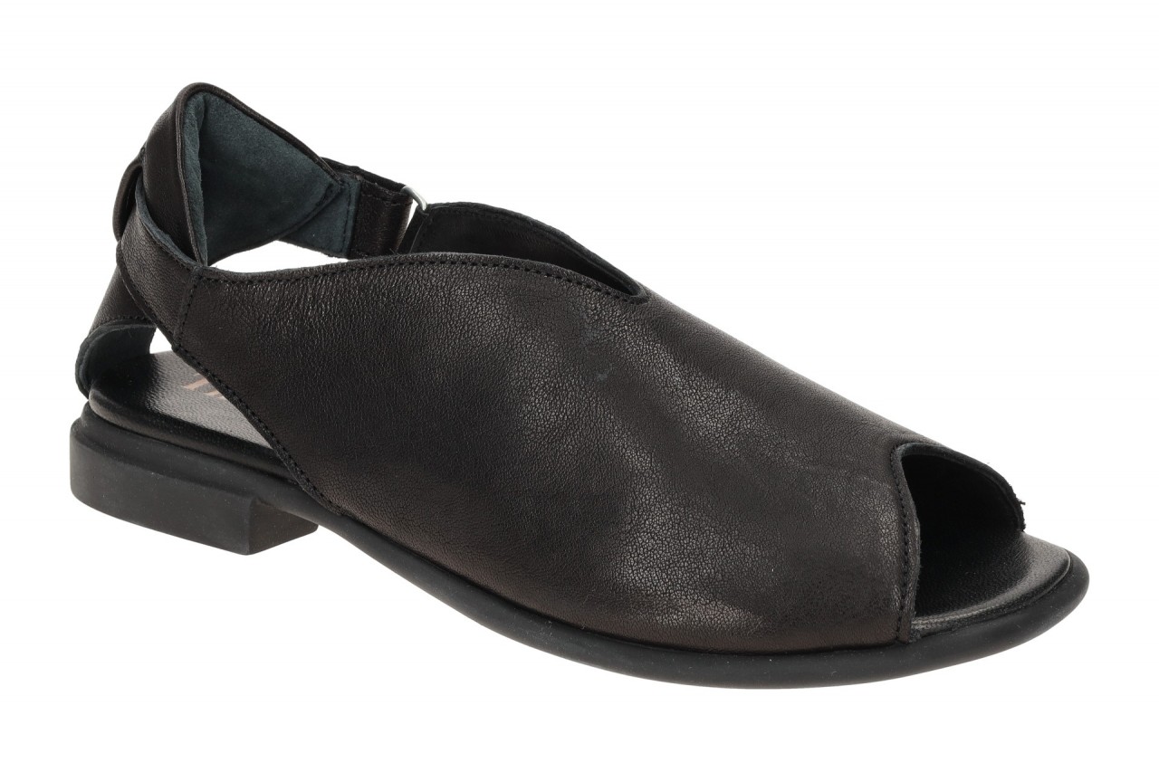 Think 788 Damen Sandale Schwarz Echtleder KAMAA Peeptoe Gummisohle