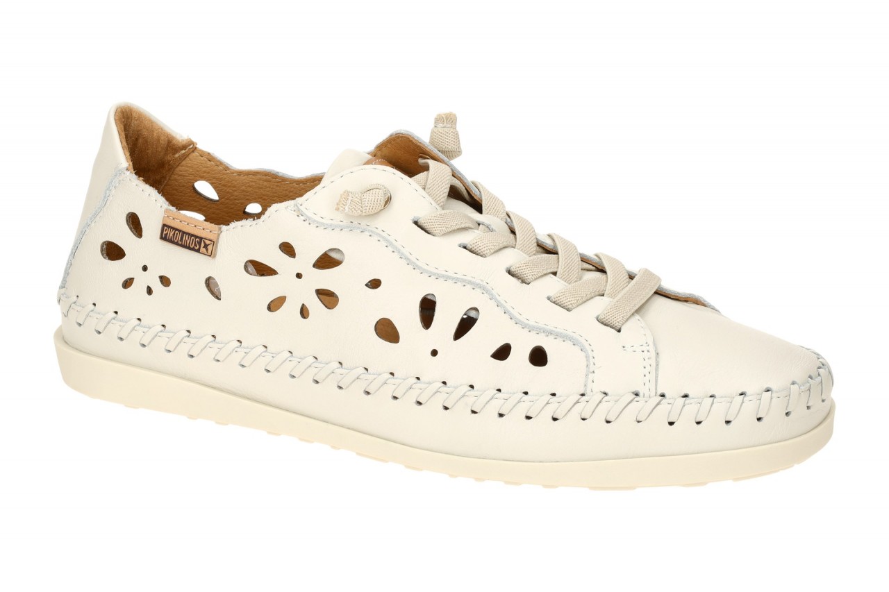 Pikolinos W8B-6550 SOLLER Damen Schn?r-Halbschuhe Wei? nata bequem Echtleder