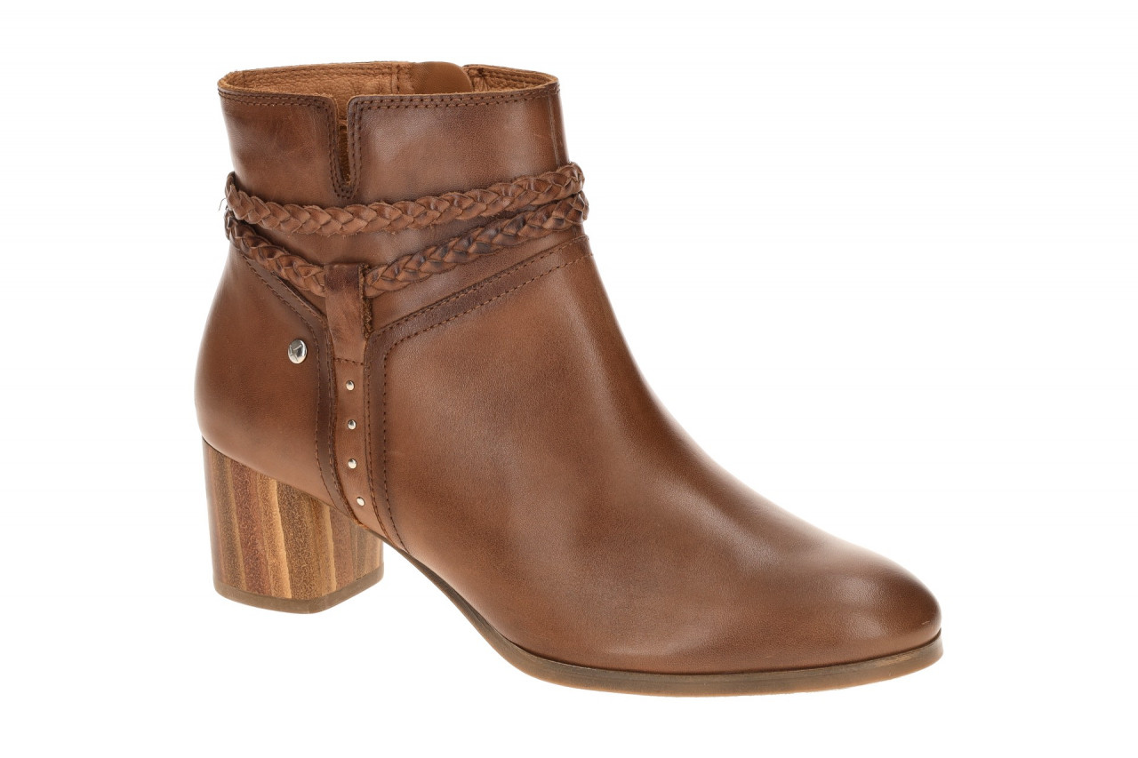 Pikolinos Damen Stiefeletten W1Z-8521 cuero Braun - bequeme Blockabsatz Schuhe