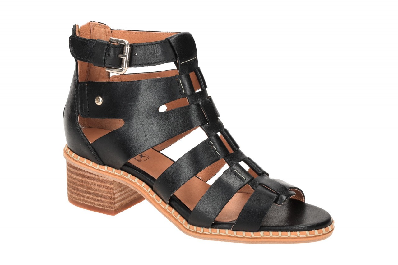 Pikolinos W3H-1823 Black Damen Sandalette Riemchen Schwarz Holzabsatz 4cm