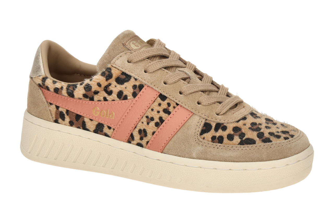 Gola CLB116ZC Damen Sneaker beige Leo-Muster flache Plateausohle