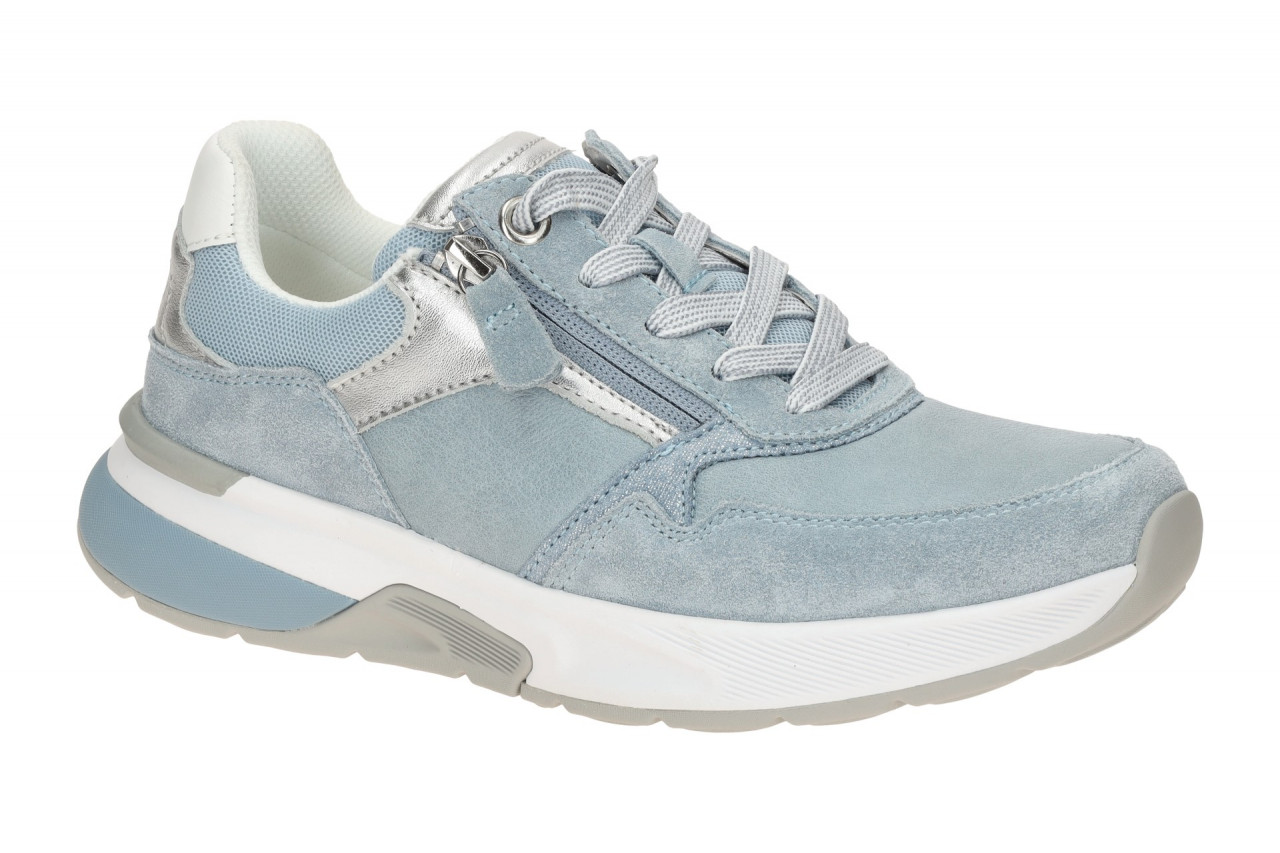 Gabor 86.847.36 ROLLINGSOFT Damen Sneaker Blau Lagune Silber Wei? Bequem Schn...