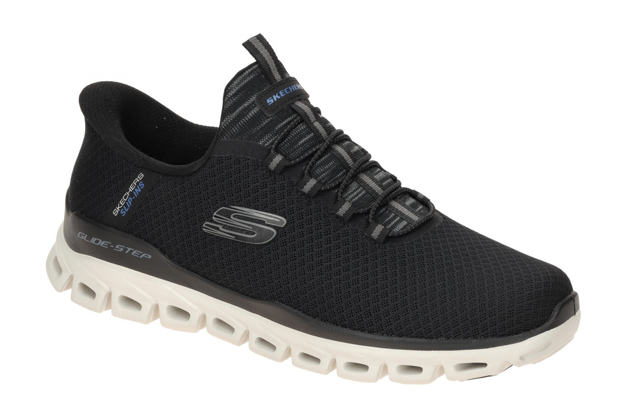 Skechers 233010 BLK GLIDE STEP - NOXUS Herren Slip-On Sneaker Schwarz