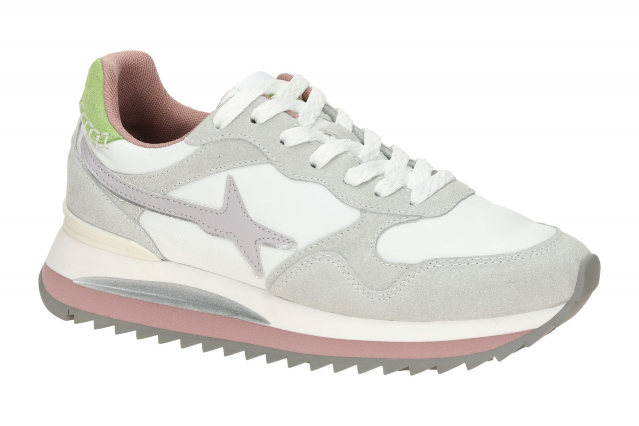 W6YZ 2016528_Yak Damenschuhe Sneaker Wei? Cipria Acid Textil Velourleder