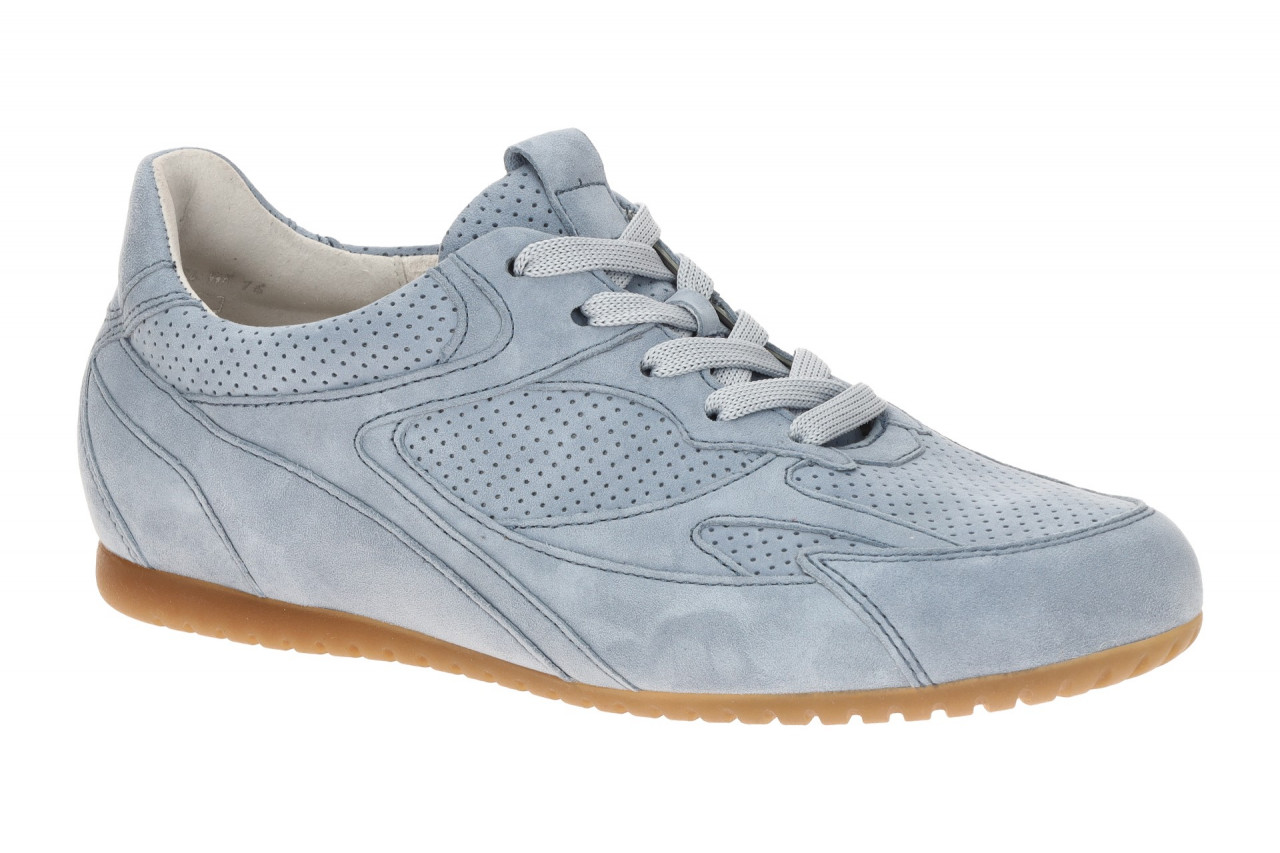 Gabor 86.565.26 Damen Sneaker Halbschuhe in Azurblau - Extra Weit H-Fu?bett