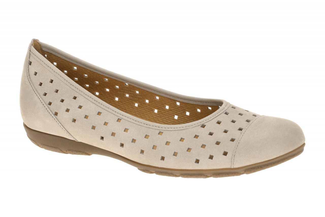 Gabor 84.169.12 beige - Ballerina - Halbschuhe - Slipper f?r Damen