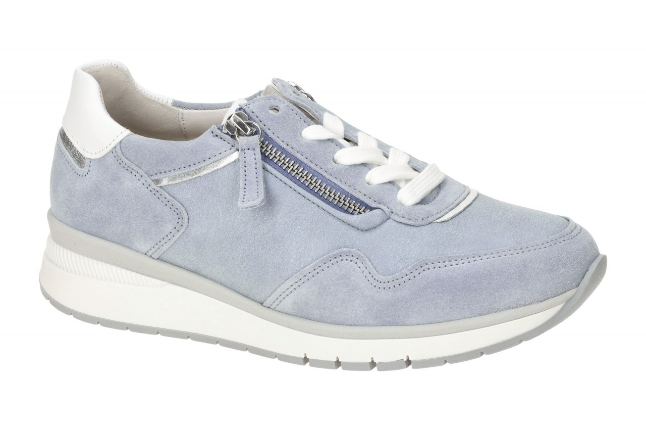 Gabor 46.308.65 Damenschuhe Lagune Silber Wei? Bequeme Schn?r-Halbschuhe