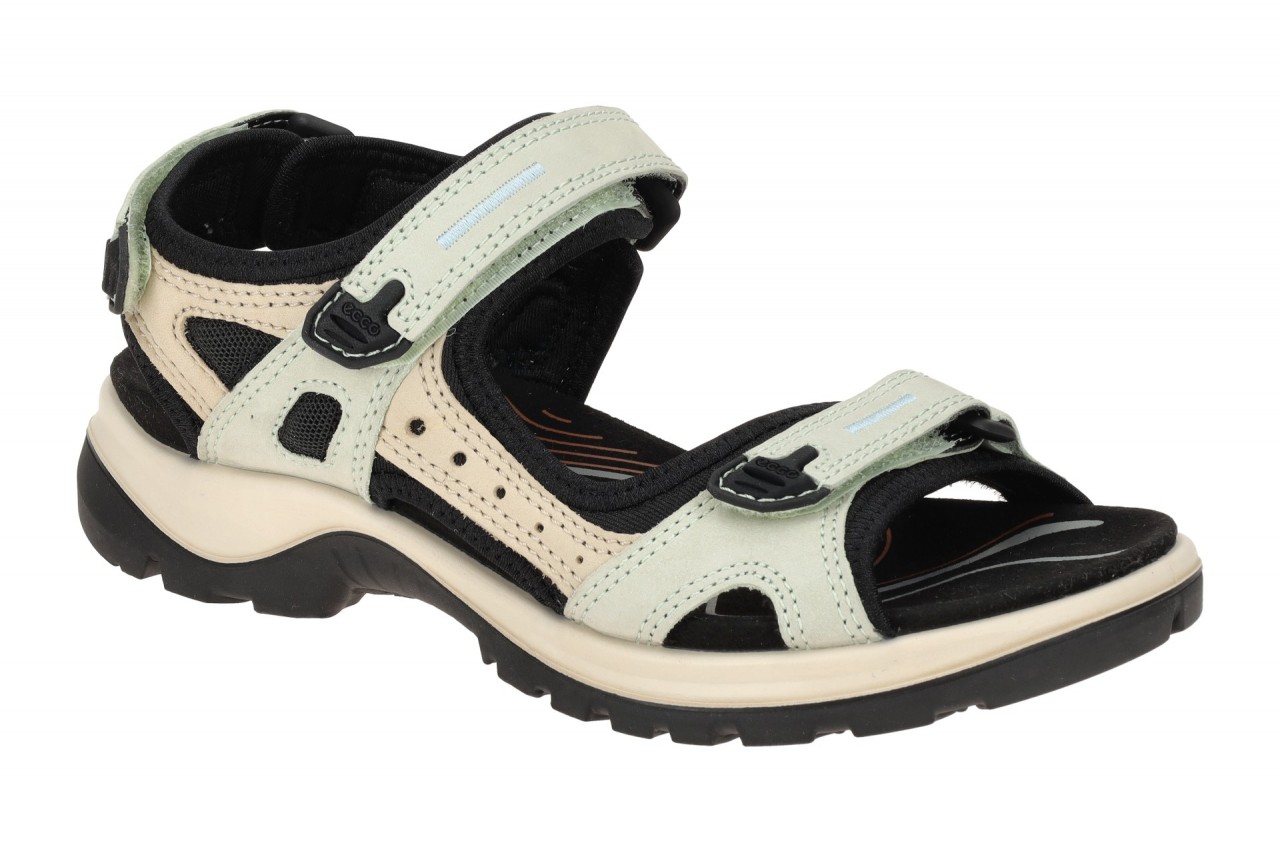 Ecco 06956360879 Yucatan Sandale Damen matcha/sand Nubuck Leder Textil Gummis...