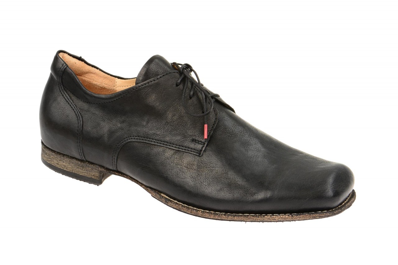 Think GURU Herrenschuhe 3-000005-0010 Schwarz - elegante Halbschuhe mit eckig...