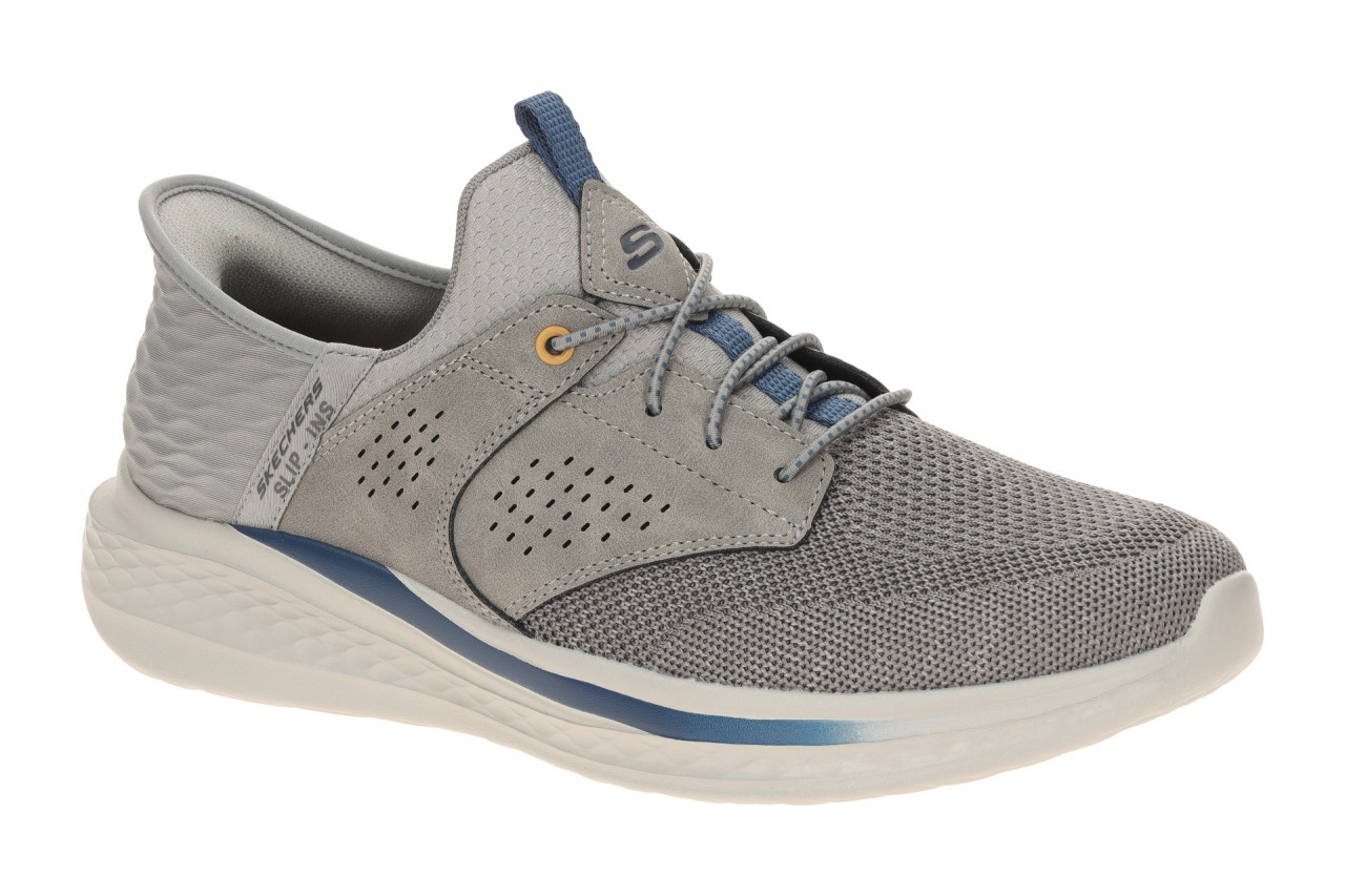Skechers 210889 GRY SLADE CASTER Herren Slipper grau HANDS FREE Fu?bettFlexibel