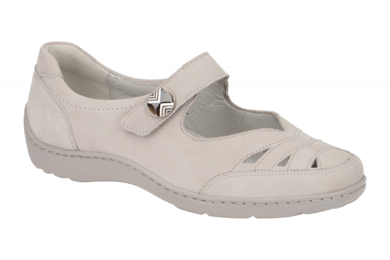 Waldl?ufer 496309 HENNI Grau - stein | Mary Jane Damenschuhe mit Wechselfu?bett