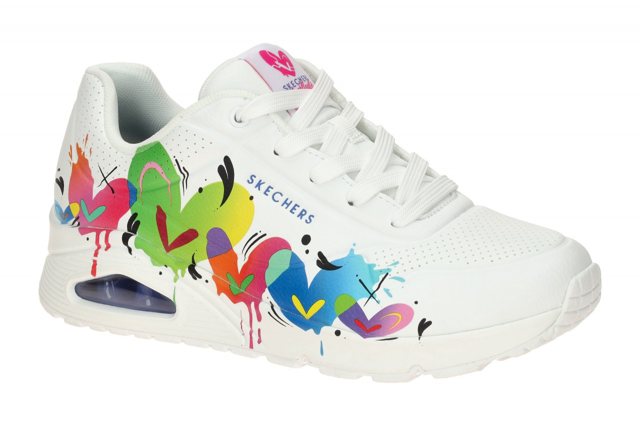 Skechers 190008 WMLT UNO - OPEN YOUR HEART Damen Sneakers Wei?/Multi Memory Foam
