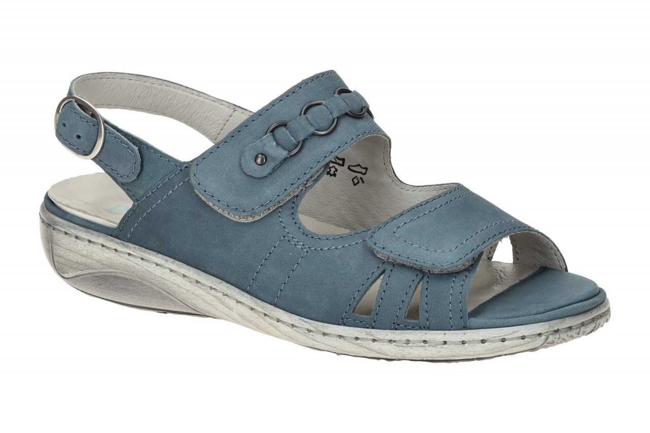 Waldl?ufer 210004 GARDA Damen Sandale blau denim Keilabsatz - extra leicht un...