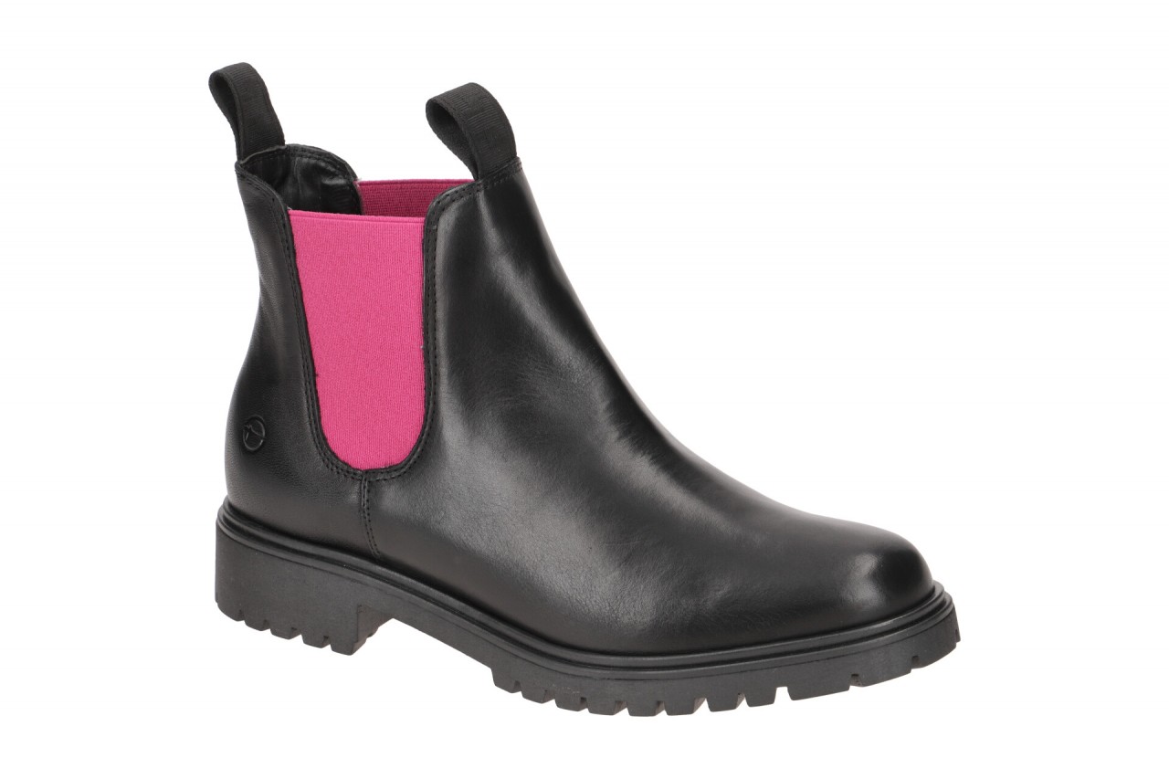 Tamaris 1-25070-41 052 Damen Stiefeletten Schwarz + Pink bequem & robust