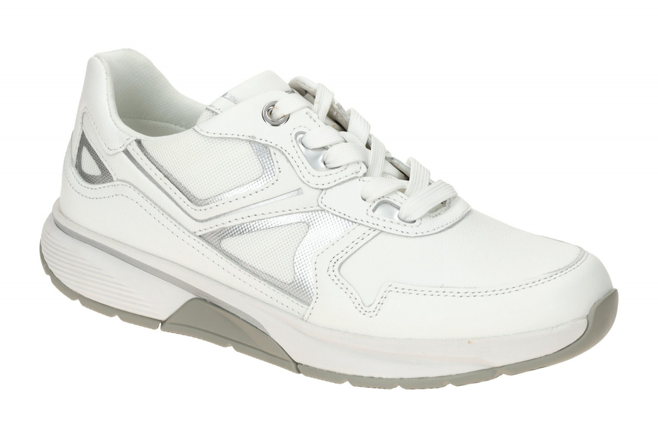 Gabor 66.875.50 ROLLINGSOFT Damen-Sneaker Wei?/Silber mit extra leichter Lauf...