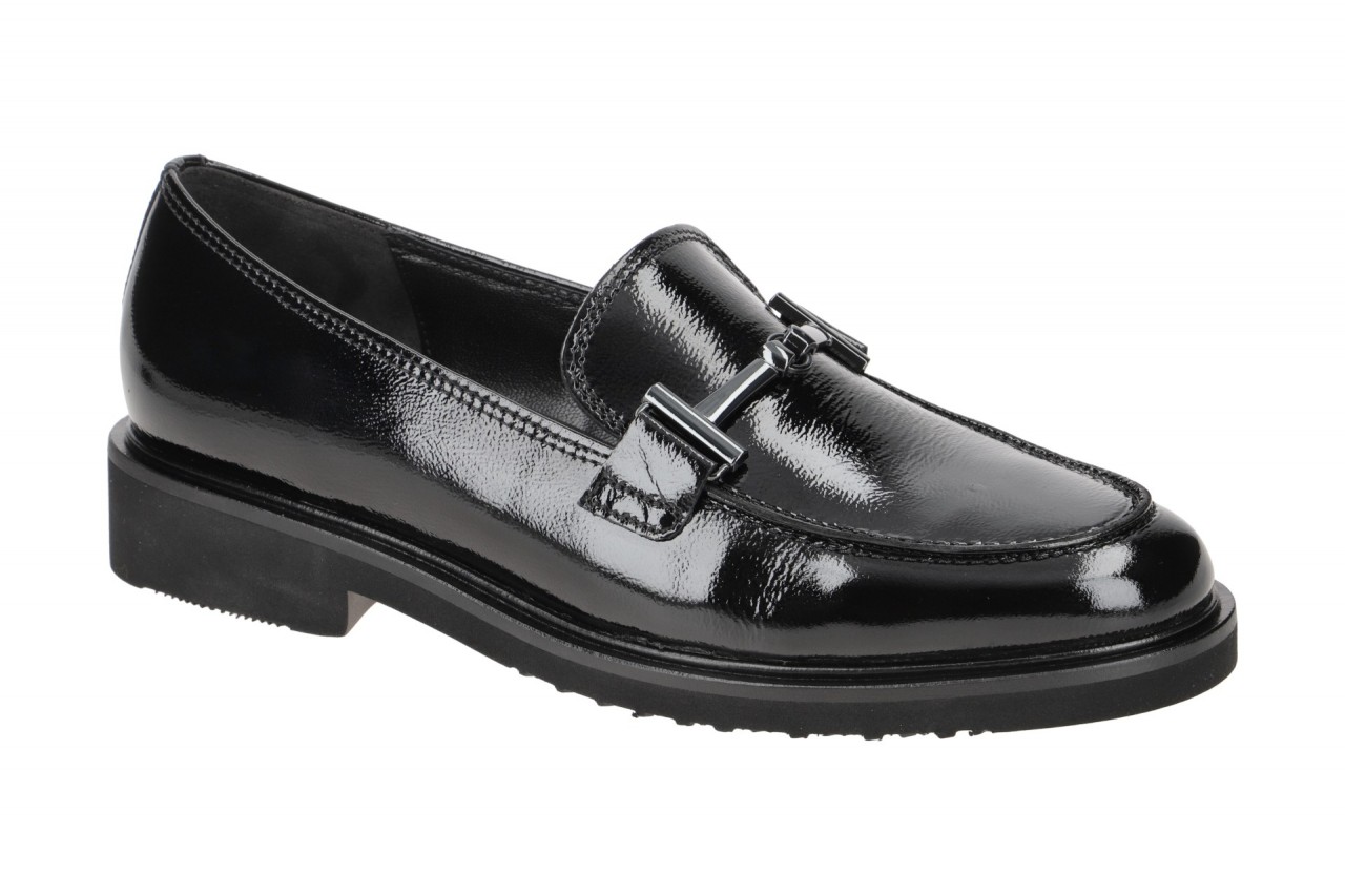 Gabor 35.211.97 Damen Slipper Halbschuhe schwarz Lack Leder altsilber