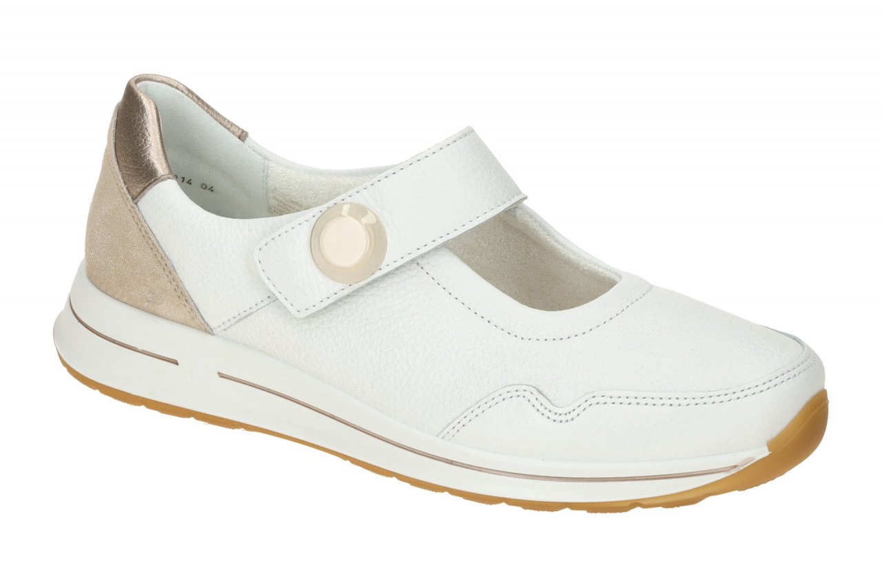 ara Damenschuhe OSAKA 2.0 12-24814 04 wei?/beige gold Streifen Klettverschlus...