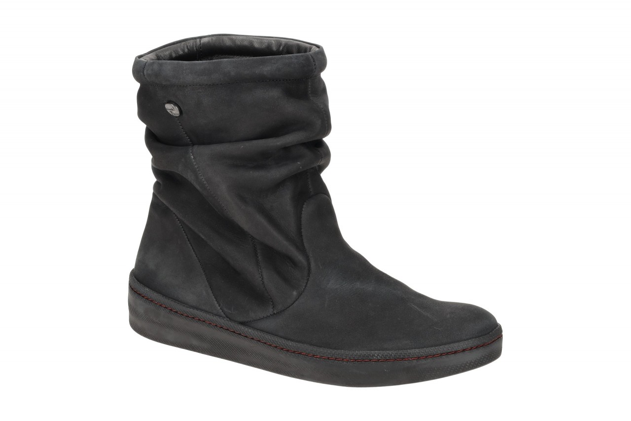 Think 836 Damen Stiefeletten Schwarz bequeme Schlupfstiefelette Nubuk Soft Free