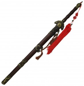 Jian Tai Chi Schwert mit Damastklinge Fünf Tiere